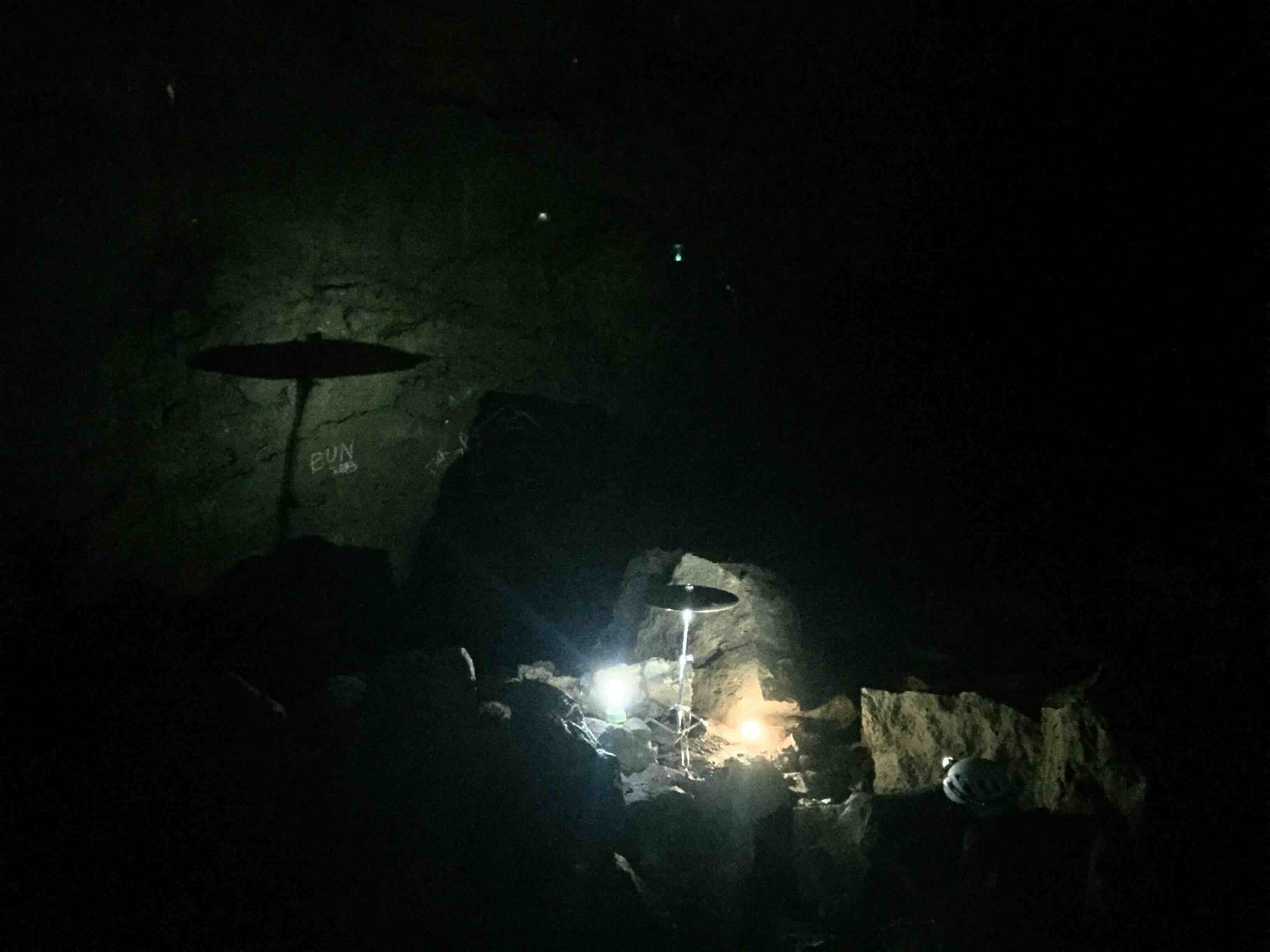 Back chamber of Falls Creek Cave, Washington State