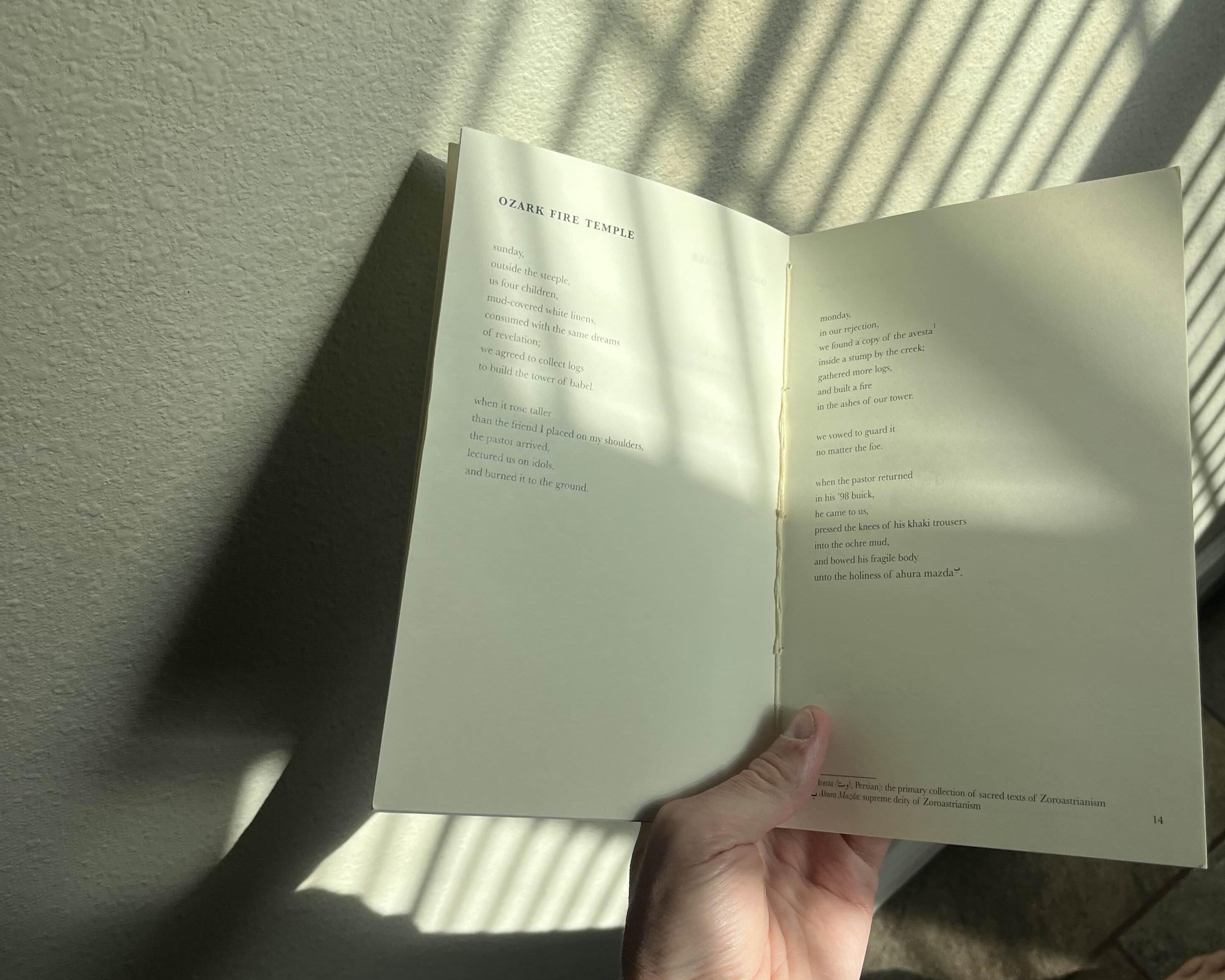 Sample poem from the chapbook