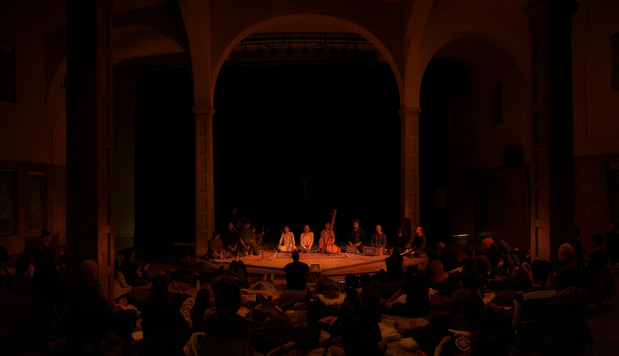 Audience and ensemble sharing the space