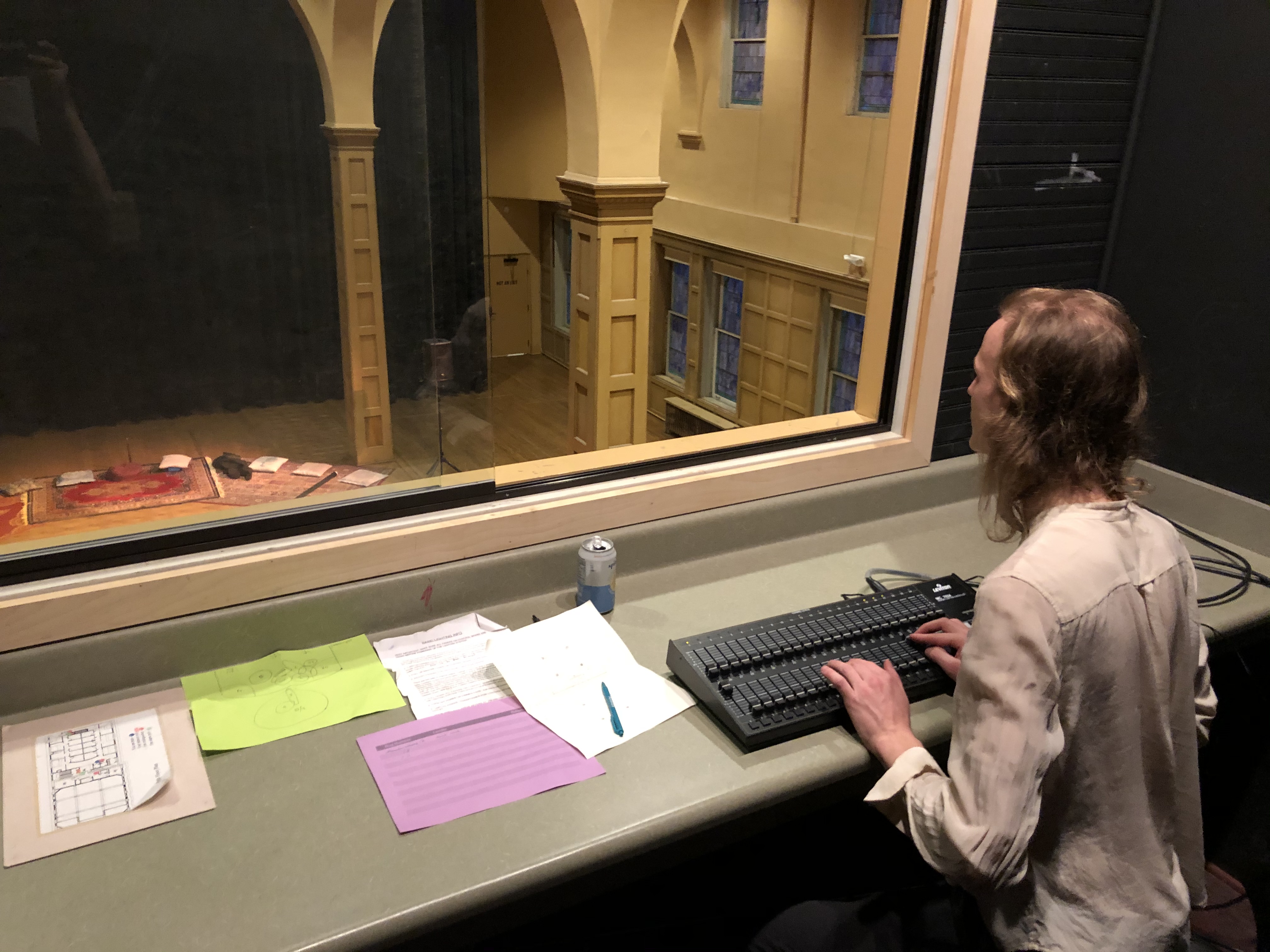 Sound booth during performance