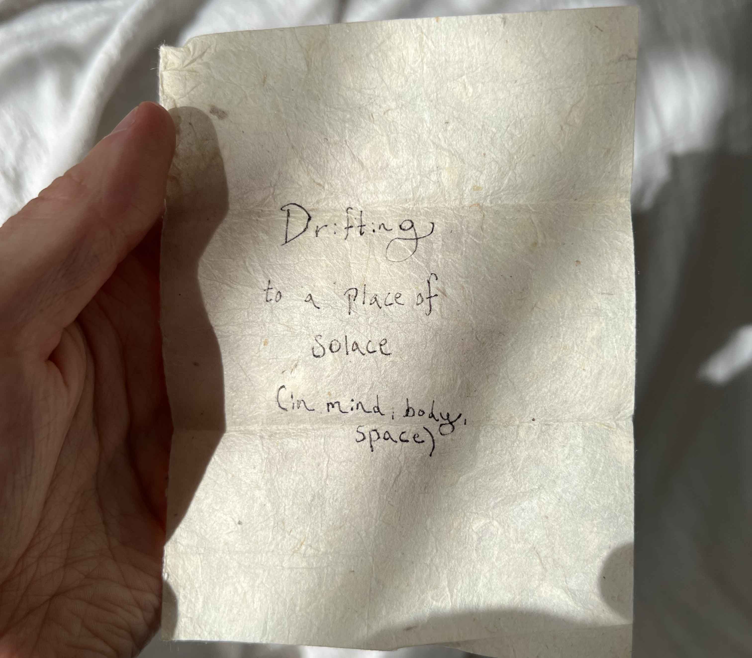 A handwritten scroll used in An Offering