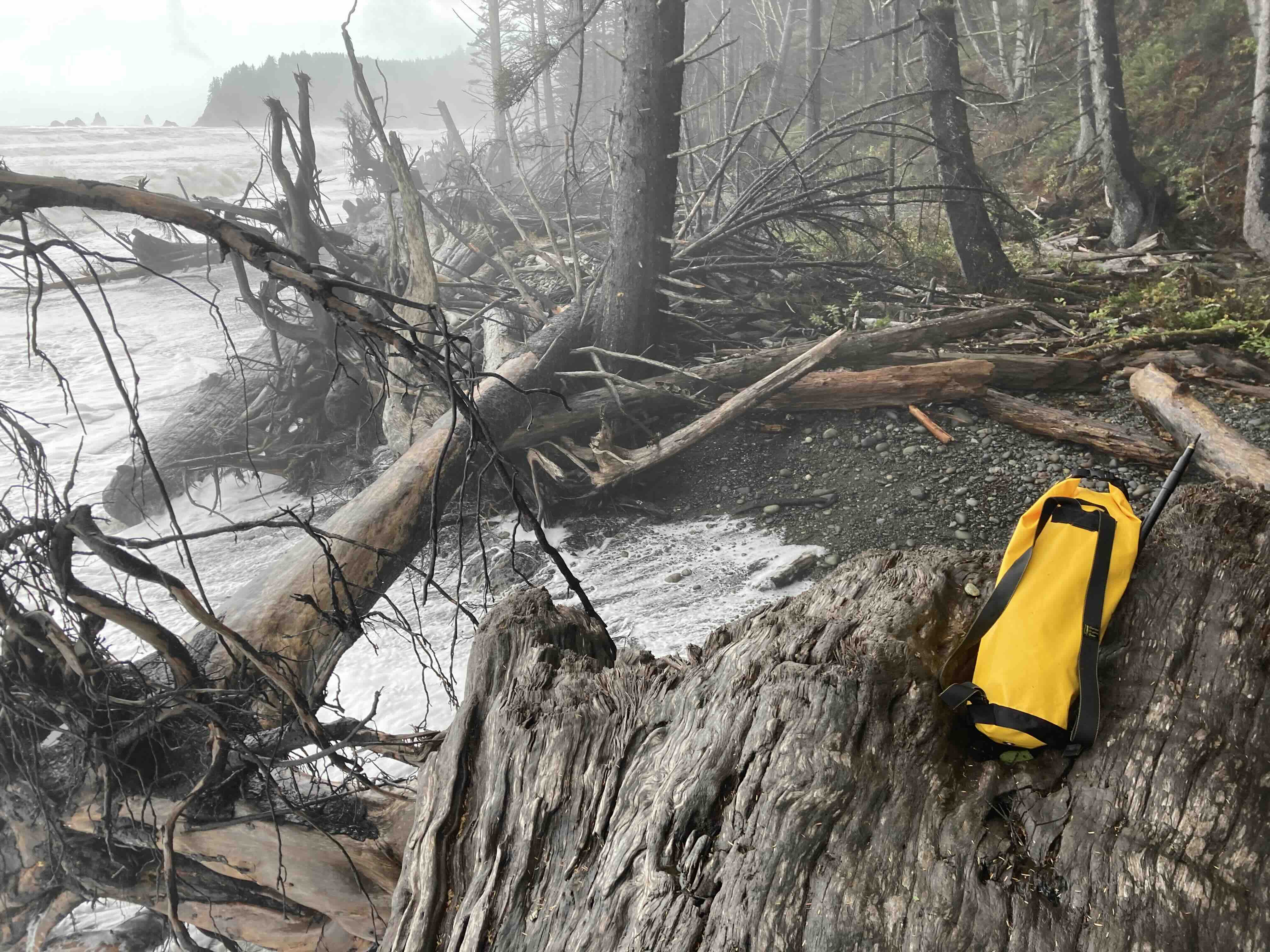 Field recording gear on the beach